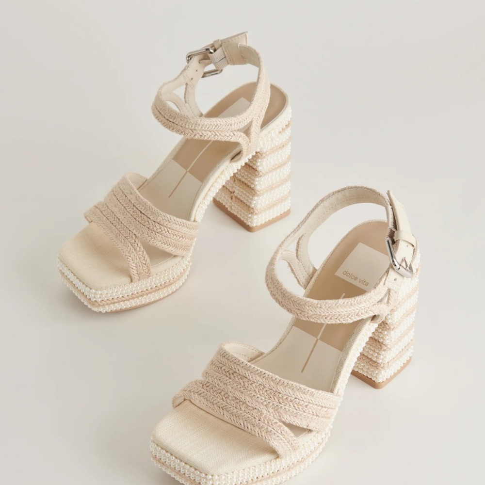 Dolce Vita Anira Pearl Heels with Chunky Block Design